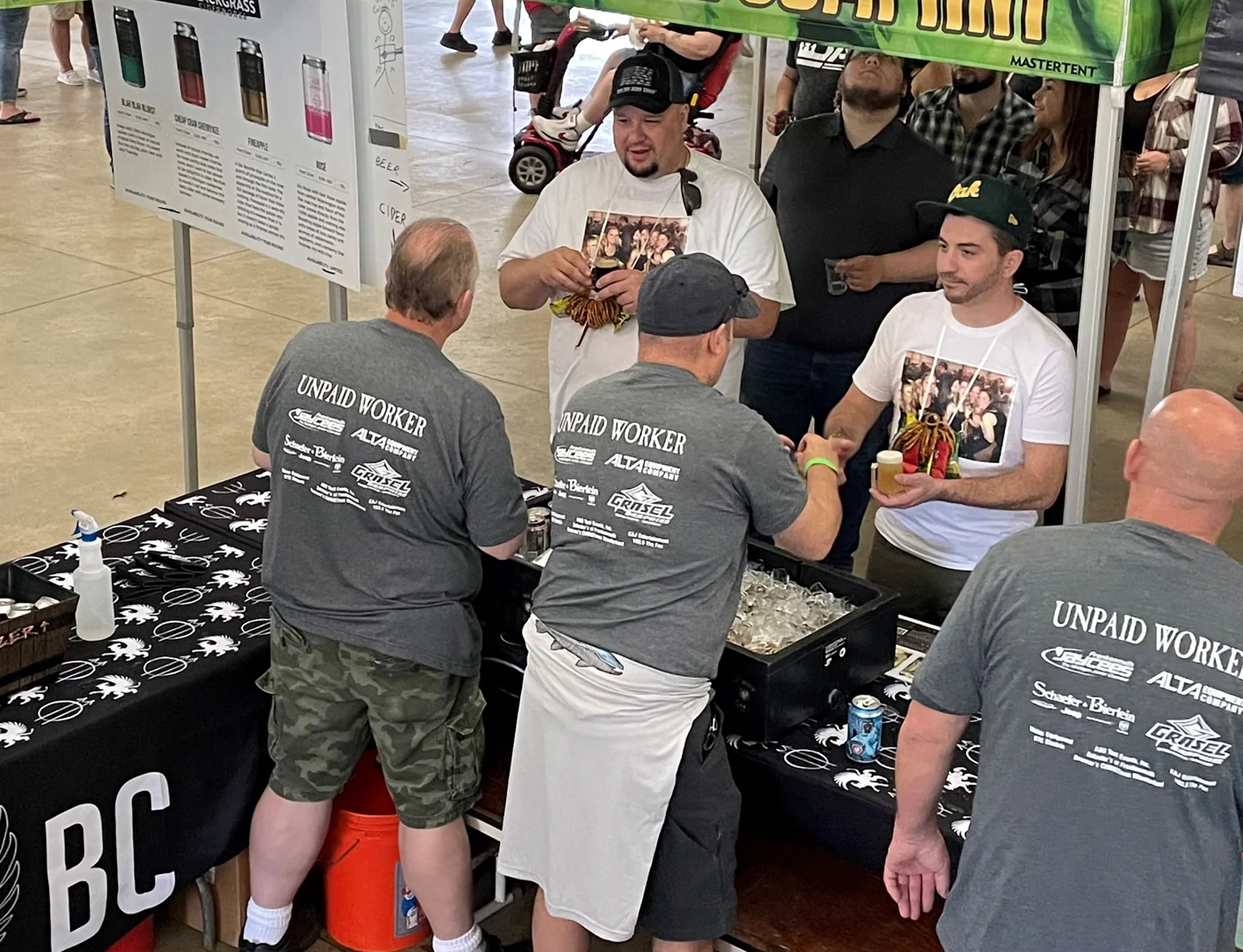 Guests discovering drinks at a World Expo of Beer tasting booth